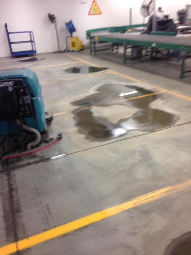 Before a completed cleaning service project in the area