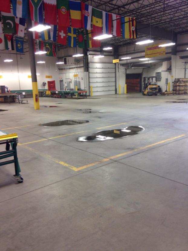 Before a completed cleaning service project in the area