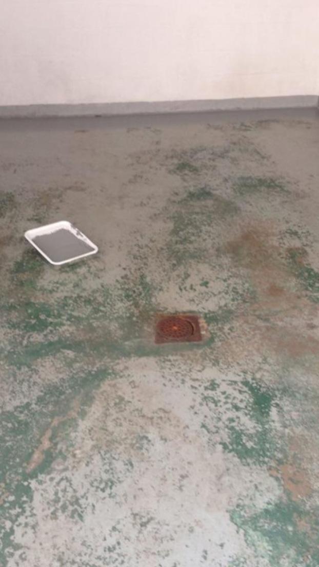 Before a completed cleaning service project in the area