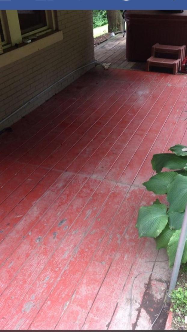 Before a completed cleaning service project in the area